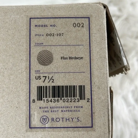 ROTHY’S The Point in Flax Birdseye Size 7.5 Flats Slip On Shoes - Picture 2 of 14